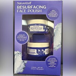NatureWell Resurfacing Face Polish 2Pk w/Vitamin C & Niacinamide Squalene Vit E